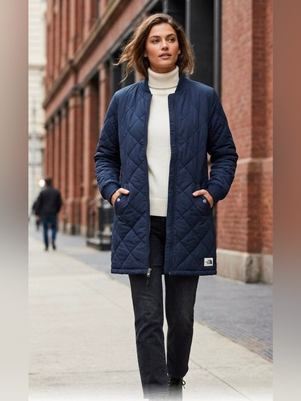 The North Face Cuchillo Long Quilted Sherpa Fleece Lined Parka Navy S